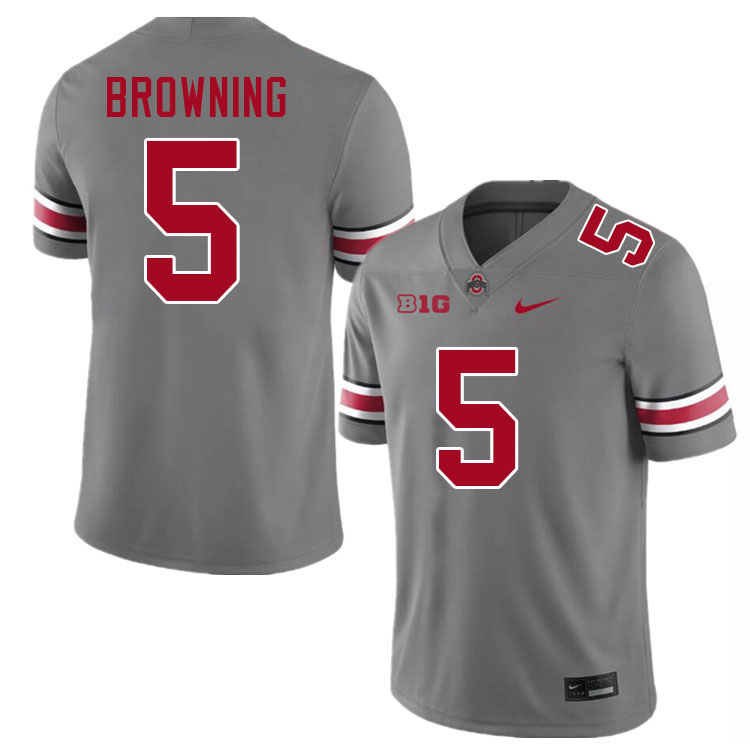 Baron Browning Ohio State Buckeyes Jersey College Football Uniforms-Grey